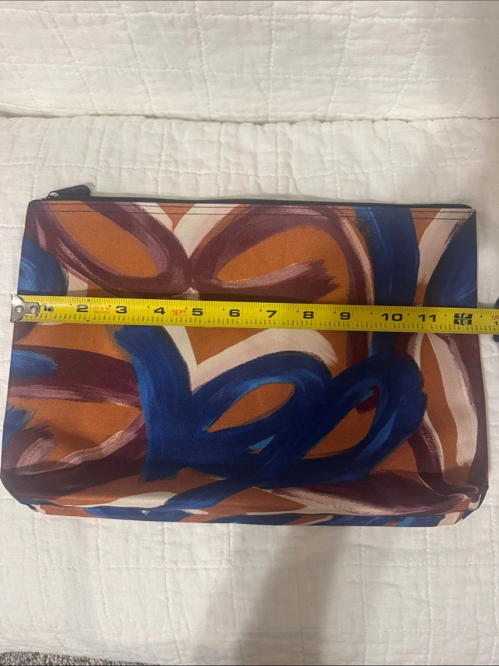 thirty-one Painted Brushstroke Travel Pouch - Blue, Brown & Burgundy